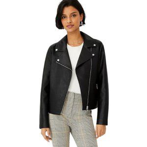 Ann Taylor Pebbled Faux Leather Moto Jacket
